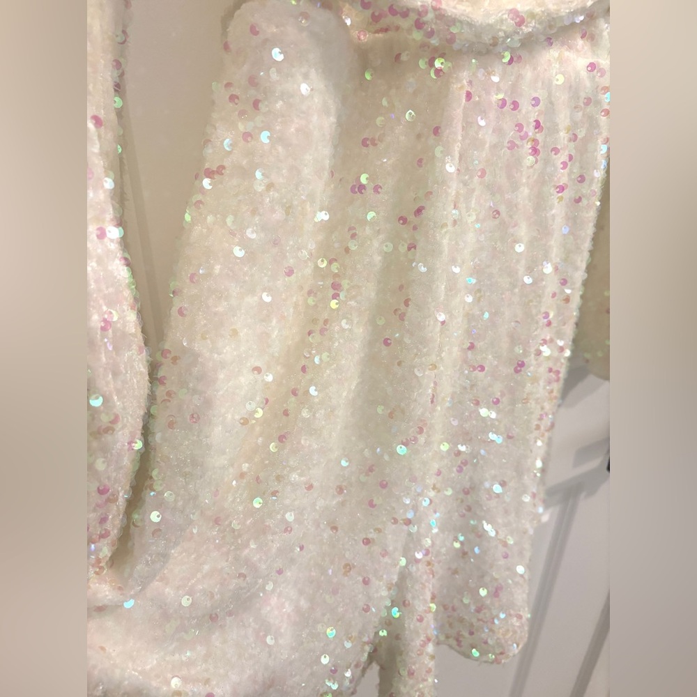 Show Me Your Mumu - Love on the Dance Floor White Sequin Romper, Size Large - Picture 13 of 16